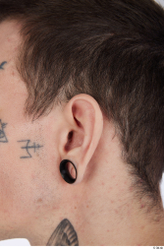 Ear Man White Tattoo Casual Slim Street photo references